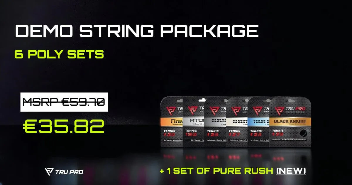 Tru Pro (Tier One) DEMO PACKAGE: 6 Poly + Pure Rush - Bespannservice.de - Frank Gayer