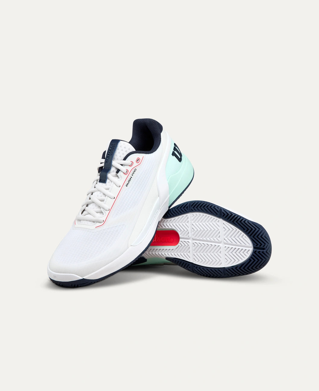 Wilson Rush Pro 5 Allcourt Tennisschuh - White / Bay / Fiery Coral
