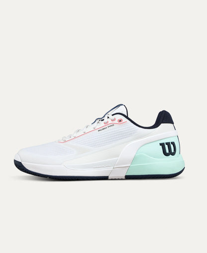 Wilson Rush Pro 5 Allcourt Tennisschuh - White / Bay / Fiery Coral