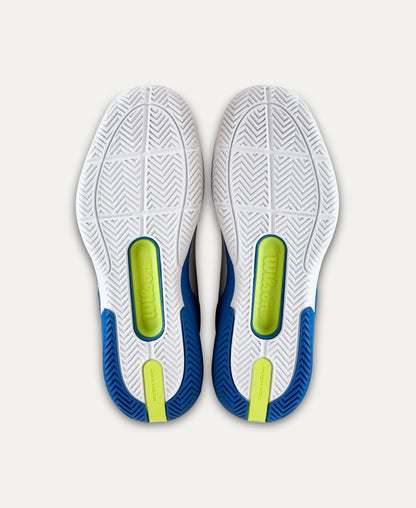 Wilson Rush Pro 5 Allcourt Tennisschuh -   White / Deja Vu Blue / Safety Yellow