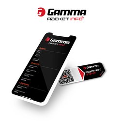 Gamma Racket Info - Besaitungsaufkleber - QR-Sticker